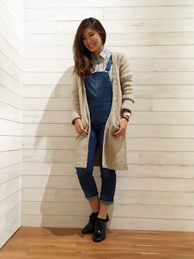 「FREE'S MART（フリーズマート）のアイテム（サロペット/オーバーオール）」を使った、risa☻さん（レディース・168cm）の秋コーディネート