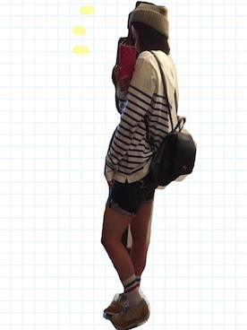 「axes femme（アクシーズファム）のアイテム（ニットキャップ/ビーニー）」を使った、ｒｉｓａさん（レディース・154cm）の夏コーディネート