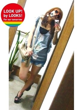 「Jeffrey Campbell（ジェフリーキャンベル）のアイテム（シューズ）」を使った、えだまめさんの夏コーディネート