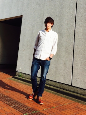 「レザーブーツ」｜「アイテム（腕時計）」を使った、Takaさん（メンズ・180cm）の春コーディネート