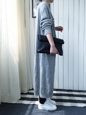 「moli 默莉（ニット/セーター、グレー系）」を使った、雲朶媽媽さん（レディース・158cm）の夏コーディネート