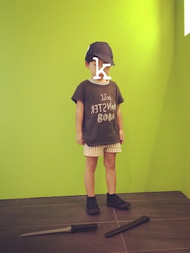 「uu」｜「アイテム（帽子）」を使った、kemuuuさん（キッズ・90cm）の秋コーディネート