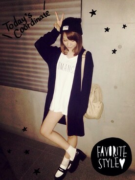 「FREE'S MART（フリーズマート）のアイテム（ニットキャップ/ビーニー）」を使った、kaede◡̈ (まあき)さん（レディース・153cm）の夏コーディネート