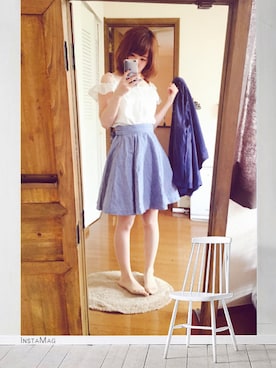 「AS KNOW AS plus（アズノゥアズプラス）のアイテム（その他アウター）」を使った、kaede◡̈ (まあき)さん（レディース・153cm）の春コーディネート