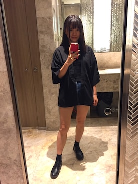 「Handmade（ハンドメイド）のアイテム（ブルゾン）」を使った、MikoChanさん（レディース・163cm）の秋コーディネート