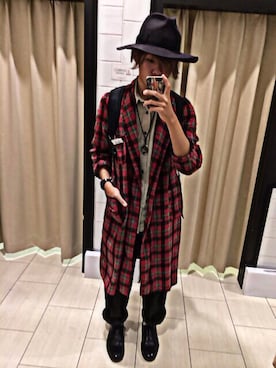 「赤チェック」｜こーいちさん（メンズ・173cm）の秋コーディネート