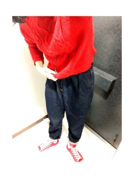 「マムジーンズ」｜みかみ さん（レディース・158cm）の冬コーディネート