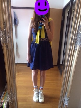 「ジャパンブルー」｜「アイテム（ワンピース/ドレス）」を使った、munmun☺︎さん（レディース・160cm）の夏コーディネート