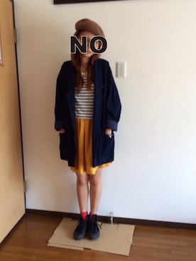 「マスタードイエロー」｜「アイテム（その他アウター）」を使った、munmun☺︎さん（レディース・160cm）の夏コーディネート