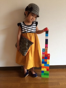 「H&M DIVIDED（エイチアンドエム　ディヴァイデッド）のアイテム（バレエシューズ）」を使った、munmun☺︎さん（キッズ・90cm）の夏コーディネート