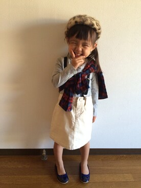 「H&M DIVIDED（エイチアンドエム　ディヴァイデッド）のアイテム（バレエシューズ）」を使った、munmun☺︎さん（キッズ・90cm）の秋コーディネート