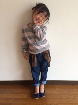 「H&M DIVIDED（エイチアンドエム　ディヴァイデッド）のアイテム（バレエシューズ）」を使った、munmun☺︎さん（キッズ・90cm）の秋コーディネート
