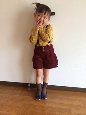「H&M DIVIDED（エイチアンドエム　ディヴァイデッド）のアイテム（バレエシューズ）」を使った、munmun☺︎さん（キッズ・90cm）の秋コーディネート