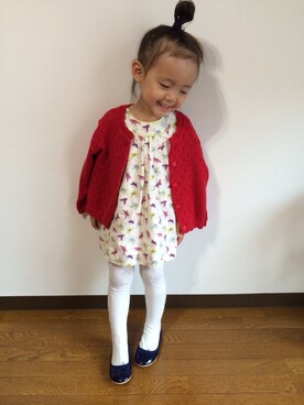 「H&M DIVIDED（エイチアンドエム　ディヴァイデッド）のアイテム（バレエシューズ）」を使った、munmun☺︎さん（キッズ・90cm）の秋コーディネート