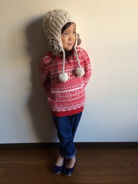 「H&M DIVIDED（エイチアンドエム　ディヴァイデッド）のアイテム（バレエシューズ）」を使った、munmun☺︎さん（キッズ・90cm）の秋コーディネート