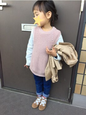 「ROPE' PICNIC（ロペピクニック）のアイテム（ジャケット/アウター）」を使った、munmun☺︎さん（キッズ・100cm）の冬コーディネート