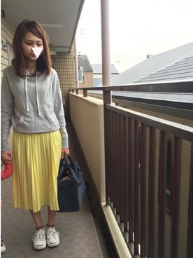 「SEA（シー）のネイビーカゴバッグM（かごバッグ）」を使った、munmun☺︎さん（レディース・160cm）の春コーディネート