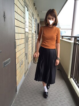 「べっこう柄」｜munmun☺︎さん（レディース・160cm）の秋コーディネート