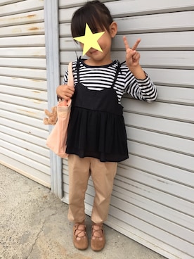 「アイテム（パンプス）」を使った、munmun☺︎さん（キッズ・100cm）の秋コーディネート