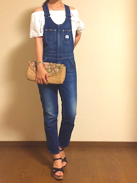 「Lee（リー）のアイテム（つなぎ/オールインワン）」を使った、sa©︎hi*☺︎さん（レディース・161cm）の春コーディネート