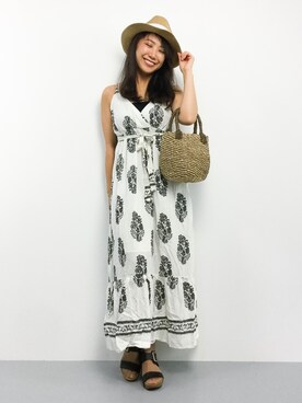 「PLAIN CLOTHING（プレーンクロージング）のアイテム（ワンピース/ドレス）」を使った、natsuさん（レディース・155cm）の春コーディネート