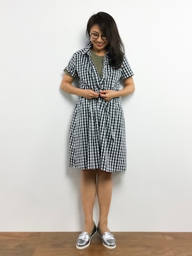 「NATURAL BEAUTY BASIC（ナチュラルビューティーベーシック）のアイテム（シャツワンピース）」を使った、natsuさん（レディース・155cm）の夏コーディネート
