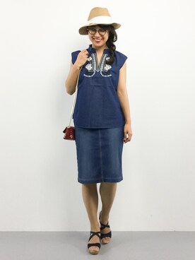 「ILIMA（イリマ）のアイテム（サンダル）」を使った、natsuさん（レディース・155cm）の夏コーディネート
