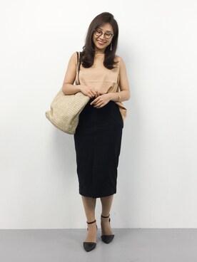 natsuさんの「フロントベンツIラインスカート」を使ったコーディネート
