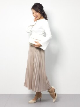 「URBAN RESEARCH（アーバンリサーチ）のUR ワイドリブ袖フレアカットソー（Tシャツ/カットソー）」を使った、natsuさん（レディース・155cm）の夏コーディネート