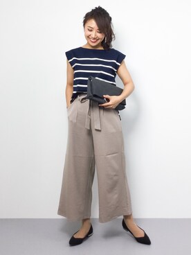 「FREDY&GLOSTER（フレディアンドグロスター）のアイテム（Tシャツ/カットソー）」を使った、natsuさん（レディース・155cm）の夏コーディネート