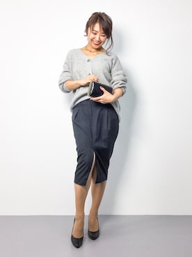 「Ameri（アメリ）のアイテム（スカート）」を使った、natsuさん（レディース・155cm）の秋コーディネート