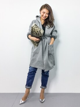 「シルバーパンプス」｜「アイテム（ジャケット/アウター）」を使った、natsuさん（レディース・155cm）の秋コーディネート