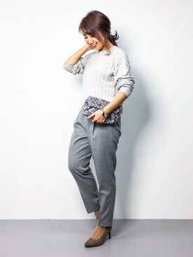 「calpestabile morbido（カルペスタビレモルビド）の【CLASSY. 12月号掲載】 CALPESTABILE MORBIDO/スマートフィット7.5cmパンプス（パンプス）」を使った、natsuさん（レディース・155cm）の秋コーディネート