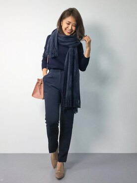 「CLANE（クラネ）のアイテム（スラックス）」を使った、natsuさん（レディース・155cm）の秋コーディネート