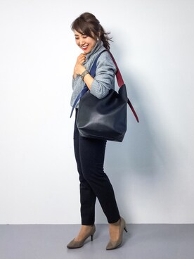 natsuさんの「【WEB限定】配色ポーチ付きバッグ」を使ったコーディネート