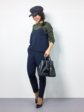 「Factor=（ファクターイコール）のアイテム（帽子）」を使った、natsuさん（レディース・155cm）の冬コーディネート