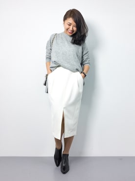 「FRAMeWORK（フレームワーク）のアイテム（ブーティ）」を使った、natsuさん（レディース・155cm）の冬コーディネート