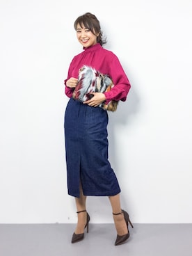 「Ameri（アメリ）のアイテム（シューズ）」を使った、natsuさん（レディース・155cm）の冬コーディネート