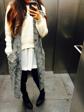 「MONKI（モンキ）のアイテム（その他アウター）」を使った、Hanaさん（レディース・158cm）の秋コーディネート