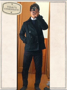 「アイテム（ピーコート）」を使った、たいち∞広島crew→東京crewさん（メンズ・165cm・10代）の冬コーディネート