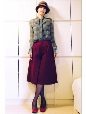 「ボウタイ」｜caedeさん（レディース・167cm）の秋コーディネート