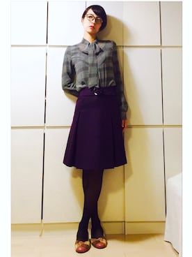 「ボウタイ」｜caedeさん（レディース・167cm）の秋コーディネート