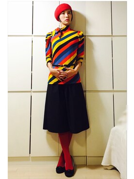 「ボウタイ」｜caedeさん（レディース・167cm）の秋コーディネート