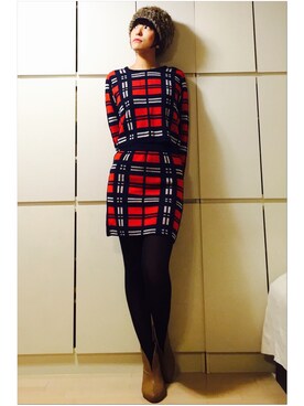 「Casselini（キャセリーニ）のアイテム（ニットキャップ/ビーニー）」を使った、caedeさん（レディース・167cm）の秋コーディネート