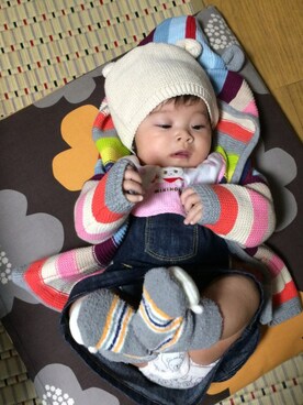 「CORVA（コルヴァ）のアイテム」を使った、まるこさん（キッズ・70cm）の秋コーディネート