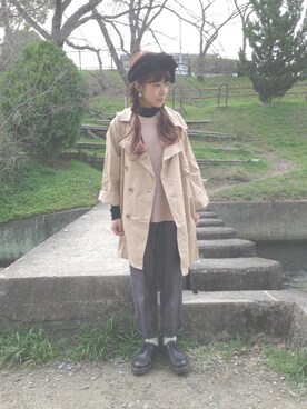 「chambre de charme（シャンブルドゥシャーム）のアイテム（スラックス）」を使った、ｃｈｉｉさん（レディース・152cm）の春コーディネート