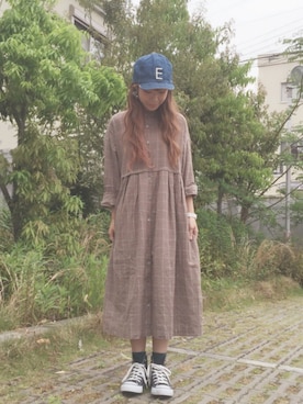 「DECHO ×ANACHRONORMのアイテム」を使った、ｃｈｉｉさん（レディース・152cm）の春コーディネート