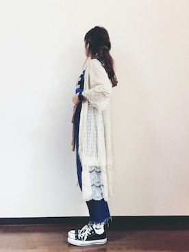 「リメイクデニム」｜「アイテム（レッグウェア）」を使った、ｃｈｉｉさん（レディース・152cm）の秋コーディネート