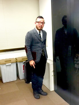 「JUNYA WATANABE MAN（ジュンヤワタナベマン）のアイテム（テーラードジャケット）」を使った、FATTY⭐️さん（メンズ・174cm）の冬コーディネート