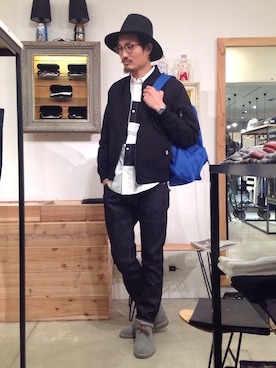 「rehacer（レアセル）のアイテム（ブルゾン）」を使った、rehacerさん（メンズ・174cm）の夏コーディネート